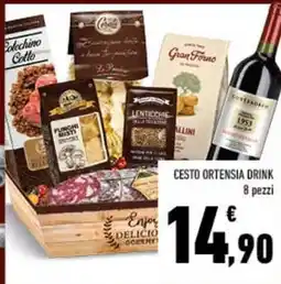 Conad City Cesto ortensia drink 8 pezzi offerta