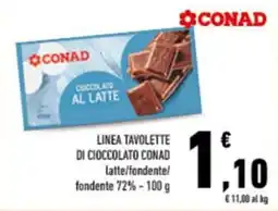 Conad City Linea tavolette di cioccolato CONAD offerta
