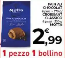 Conad City Pain au chocolat / croissant classico 6 pezzi MOTTA offerta