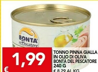 TuoDi Bonta del pescatore tonno pinna gialla in olio di oliva 240 g offerta