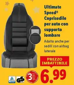 Lidl ULTIMATE SPEED Coprisedile per auto con supporto lombare offerta