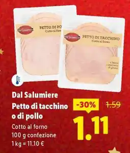 Lidl Dal Salumiere Petto di tacchino o di pollo offerta
