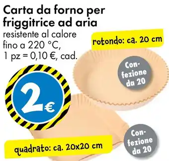 Carta da forno per friggitrice ad aria