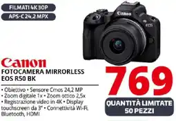 Comet Canon FOTOCAMERA MIRRORLESS EOS R50 BK offerta