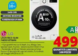 Comet LG LAVATRICE SLIM F4R5010TSWW offerta