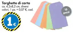 Tedi Targhette di carta 15 pezzi offerta