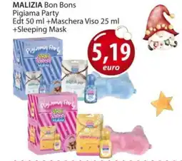 Acqua & Sapone MALIZIA Bon Bons Pigiama Party Edt + Maschera Viso + Sleeping Mask offerta