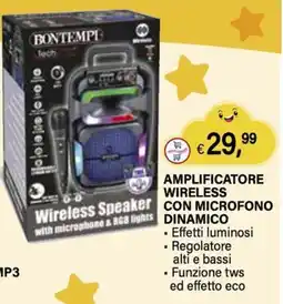 Il Gigante Bontempi amplificatore wireless con microfono dinamico offerta