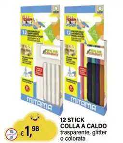 Il Gigante Mitama 12 stick colla a caldo trasparente, glitter o colorata offerta