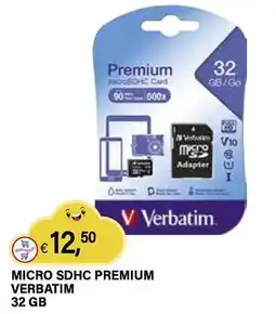 Il Gigante Micro sdhc premium verbatim 32 GB offerta
