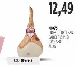 Carico Cash & Carry King's prosciutto di san daniele 16 mesi con osso offerta