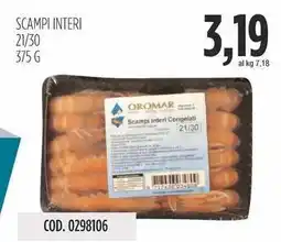 Carico Cash & Carry Scampi interi 21/30 offerta