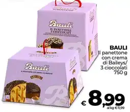 Ipercoop BAULI il panettone con crema di Baileys/ 3 cioccolati offerta