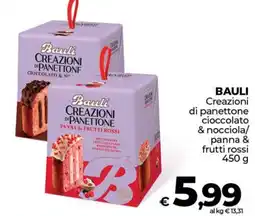 Ipercoop BAULI Creazioni di panettone cioccolato & nocciola/ panna & frutti rossi offerta