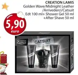 Acqua & Sapone CREATION LAMIS Golden Wave/Midnight Leather /Arrivederci/Catsuit Edt + Shower Gel + After Shave offerta