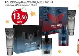 Acqua & Sapone POLICE Deep Blue/Wild Night Edt + Shower&Shampoo offerta