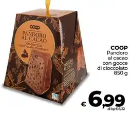 Ipercoop COOP Pandoro al cacao con gocce di cioccolato offerta