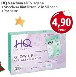 Acqua & Sapone HQ Maschera al Collagene +Maschera Riutilizzabile in Silicone +Pochette offerta