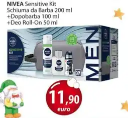 Acqua & Sapone NIVEA Sensitive Kit Schiuma da Barba + Dopobarba + Deo Roll-On offerta