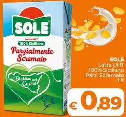 Ipercoop SOLE Latte UHT 100% Siciliano Parz. Scremato offerta