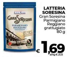 Ipercoop LATTERIA SORESINA Gran Soresina Parmigiano Reggiano grattugiato offerta