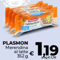 Ipercoop PLASMON Merendina al latte offerta