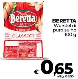 Ipercoop BERETTA Würstel di puro suino offerta