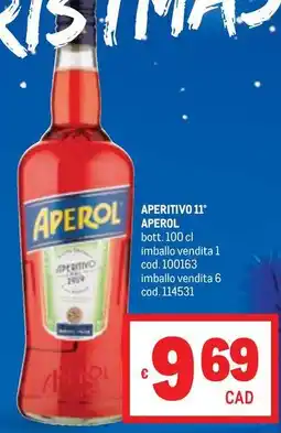 Metro Aperitivo 11° APEROL offerta