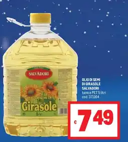 Metro Olio di semi di girasole salvadori tanica offerta