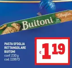 Metro Pasta sfoglia rettangolare BUITONI offerta