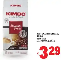 Metro Caffè macinato fresco KIMBO offerta