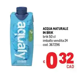 Metro Acqua naturale in brik offerta