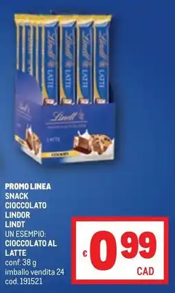 Metro Snack cioccolato lindor lindt cioccolato al latte offerta