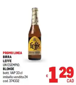 Metro Birra leffe blonde offerta
