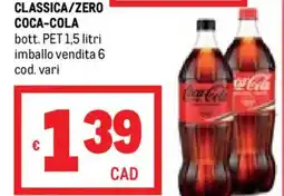 Metro Classica/zero coca-cola offerta