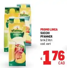 Metro Succhi PFANNER brik offerta