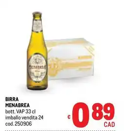 Metro Birra MENABREA offerta