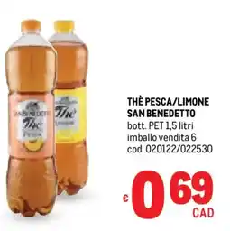 Metro Thè pesca/limone SAN BENEDETTO offerta