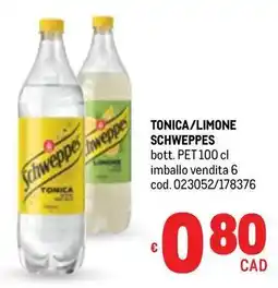 Metro Tonica/limone SCHWEPPES offerta