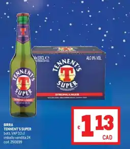 Metro Birra TENNENT'S SUPER offerta