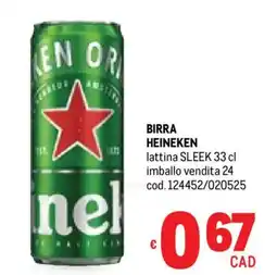 Metro Birra heineken lattina sleek offerta