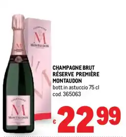 Metro Champagne brut réserve première MONTAUDON offerta