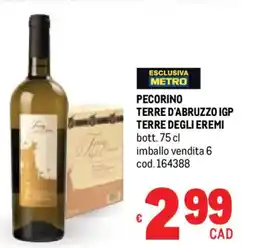 Metro Pecorino terre d'abruzzo igp terre degli eremi offerta