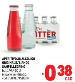 Metro Aperitivo analcolico originale/bianco SANPELLEGRINO offerta