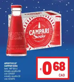 Metro Aperitivo 10° CAMPARI SODA offerta