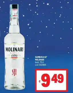 Metro Sambuca 42° MOLINARI offerta