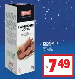 Metro Zampone cotto PALMIERI offerta