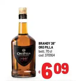Metro Brandy 38° ORO PILLA offerta