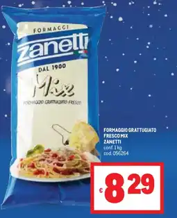 Metro Formaggio grattugiato fresco mix ZANETTI offerta