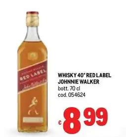 Metro Whisky 40° red label JOHNNIE WALKER offerta